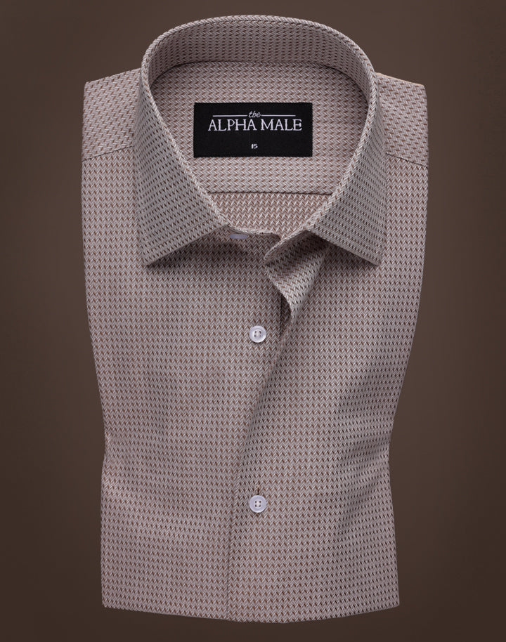 Chevron Textured in Khaki