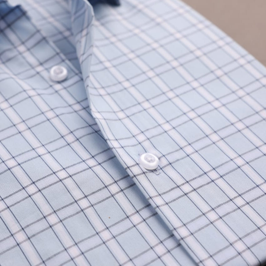 Sky Blue & White Checkered