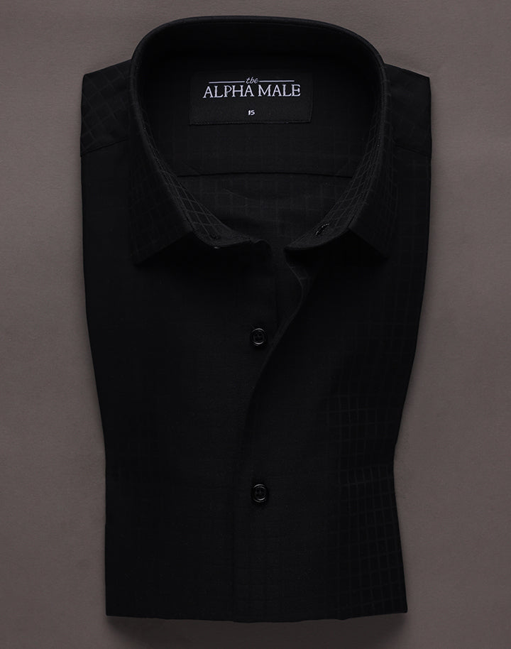 Self Checkered Black