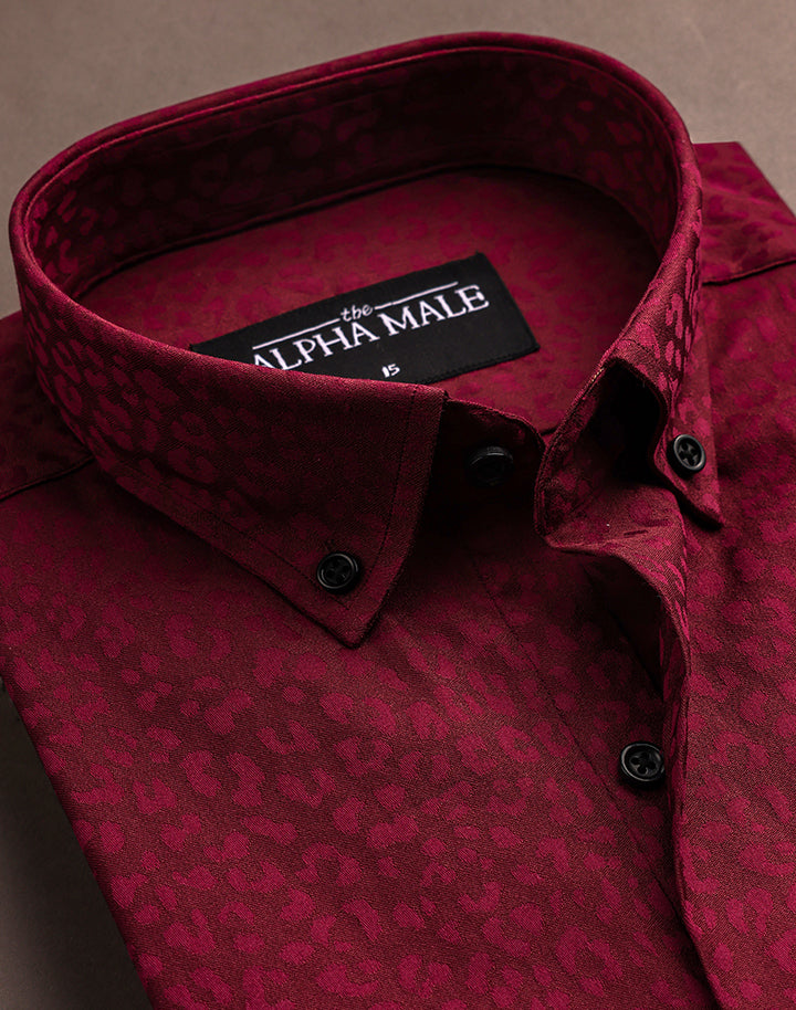 Cheetah Textured in Burgundy