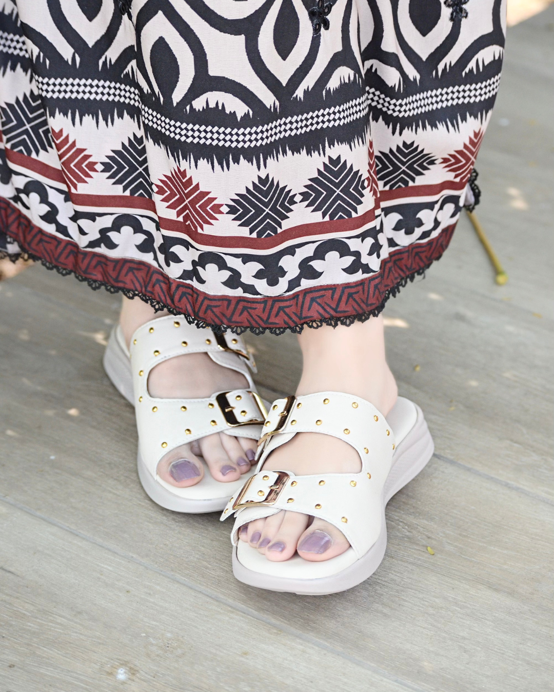 Nora Chunky Slides - Beige