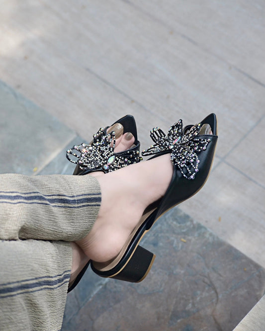 Elora Block Heels - Black