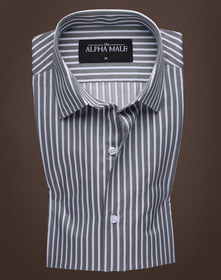 Balanced Stripes in Green & White