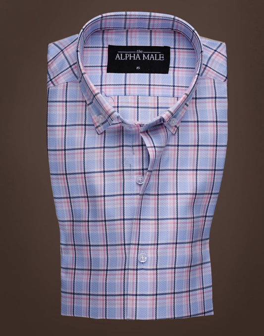 Blue & Pink Windowpane