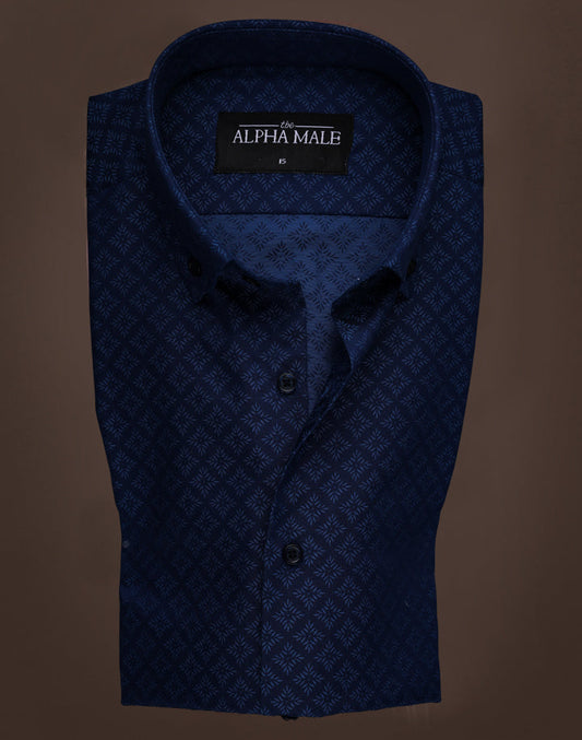 Blue with Embossed Motifs
