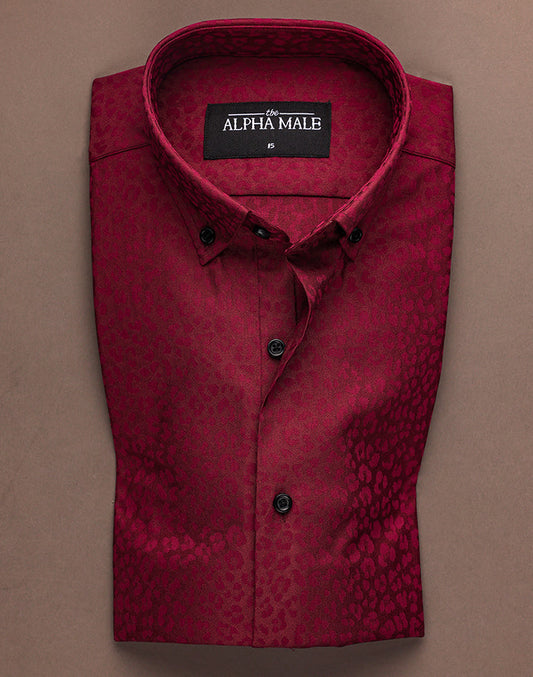 Cheetah Textured in Burgundy