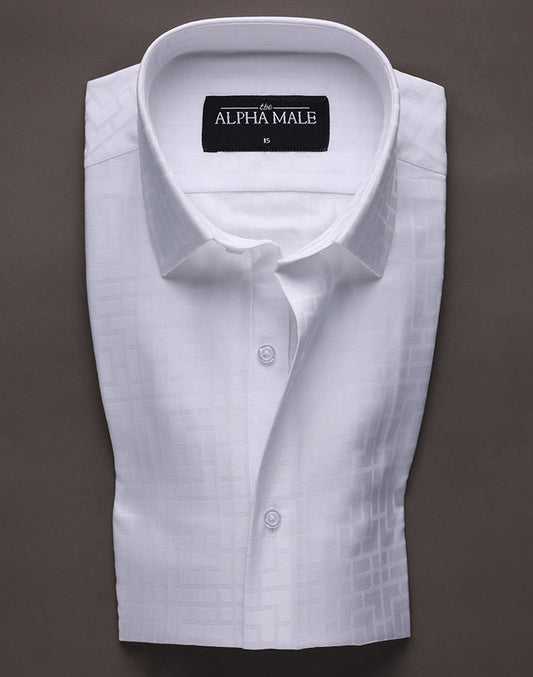 Embossed White in Grid Pattern