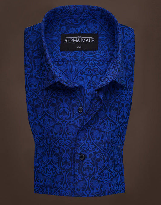Embossed Paisley in Royal Blue