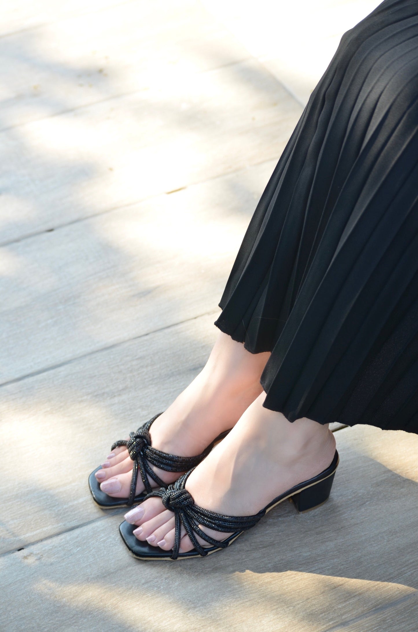 Tiasa Block Heels - Black