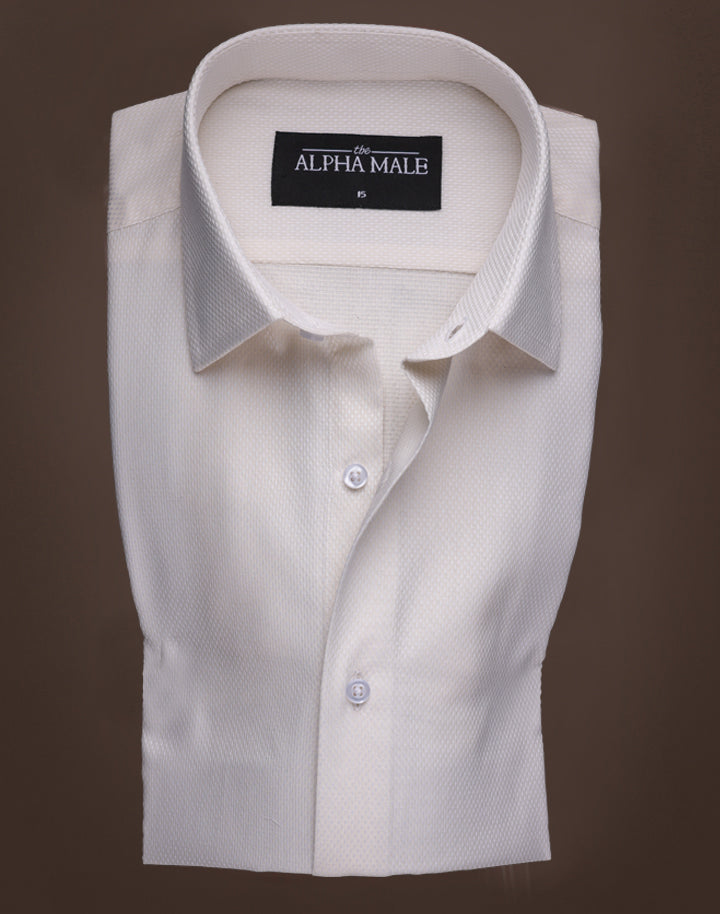 Self Textured in Cream White