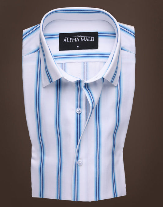 White Base Broad Stripes