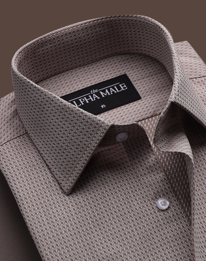 Chevron Textured in Khaki