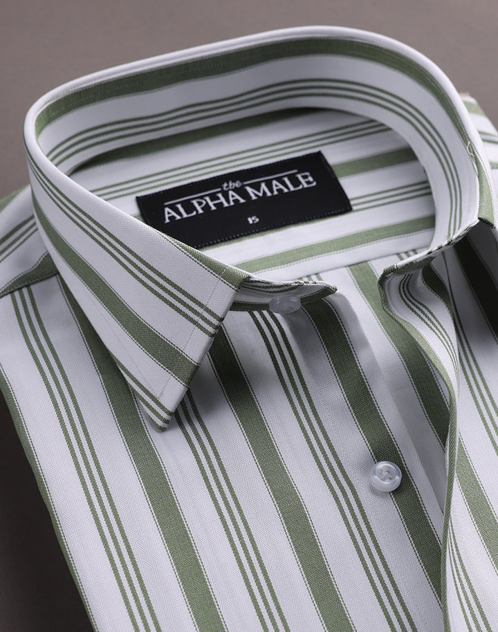 Awning Stripes in White & Green